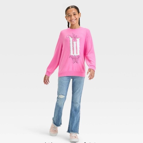 WICKED X GIRLS SOFT SWEATER - PINK SIZE XS (NEW WITH TAGS) - Picture 3 of 5
